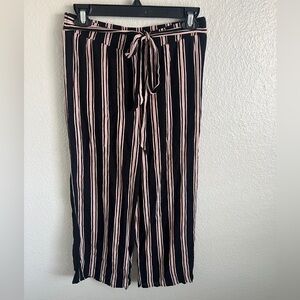 Chic Striped Black and Pink Wide Leg Pants